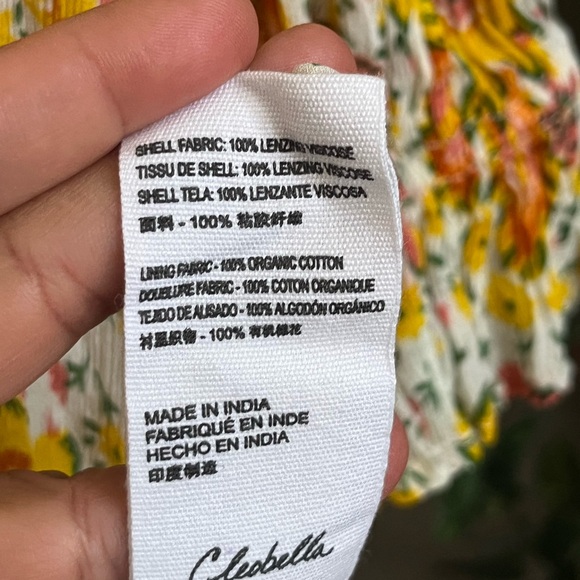 ☑️Cleobella Multicolor Floral Audrey Flowy Ruffled Belted Tiered Mini Dress - Picture 12 of 13